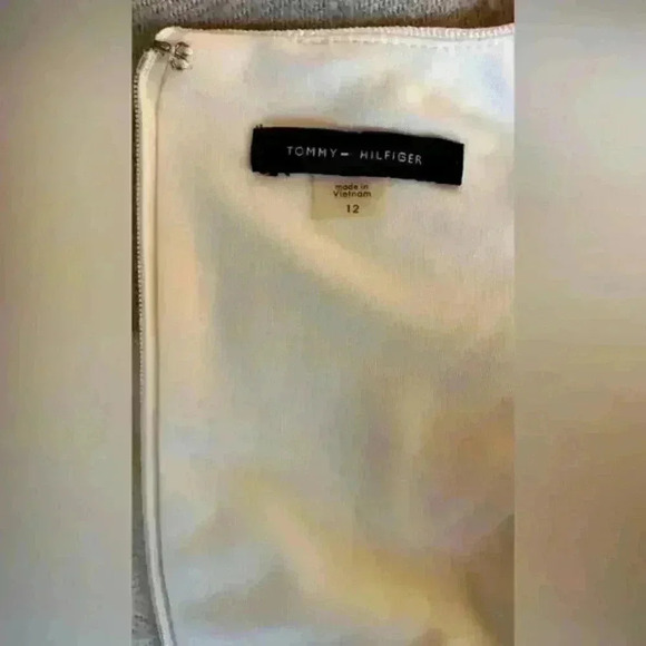 TOMMY HILFIGER Womens Ivory Textured Sleeveless ‎ Body Con Dress Size 12 - Picture 3 of 7